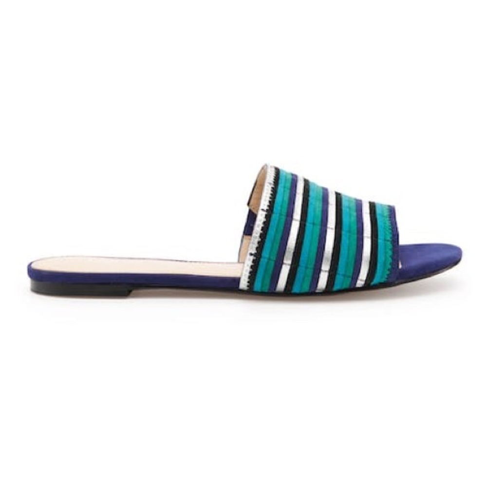 NEW BOTKIER Marley Ultramarina leather slides size 10